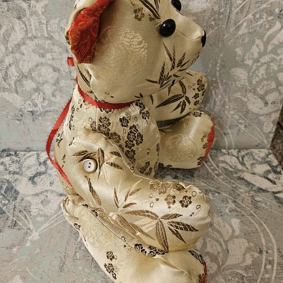 Vintage Embroidered Asian Silk Chinese Plush Teddy Bear Rotating Arms Legs - Picture 8 of 16